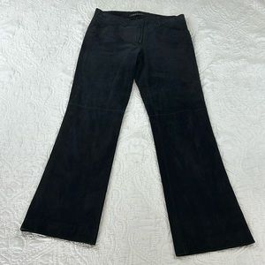 Theory black suede leather pants women’s size 4 (FITS MODERN 2)